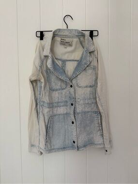 RVCA Faded Light Blue Denim Utility Jacket - Women's